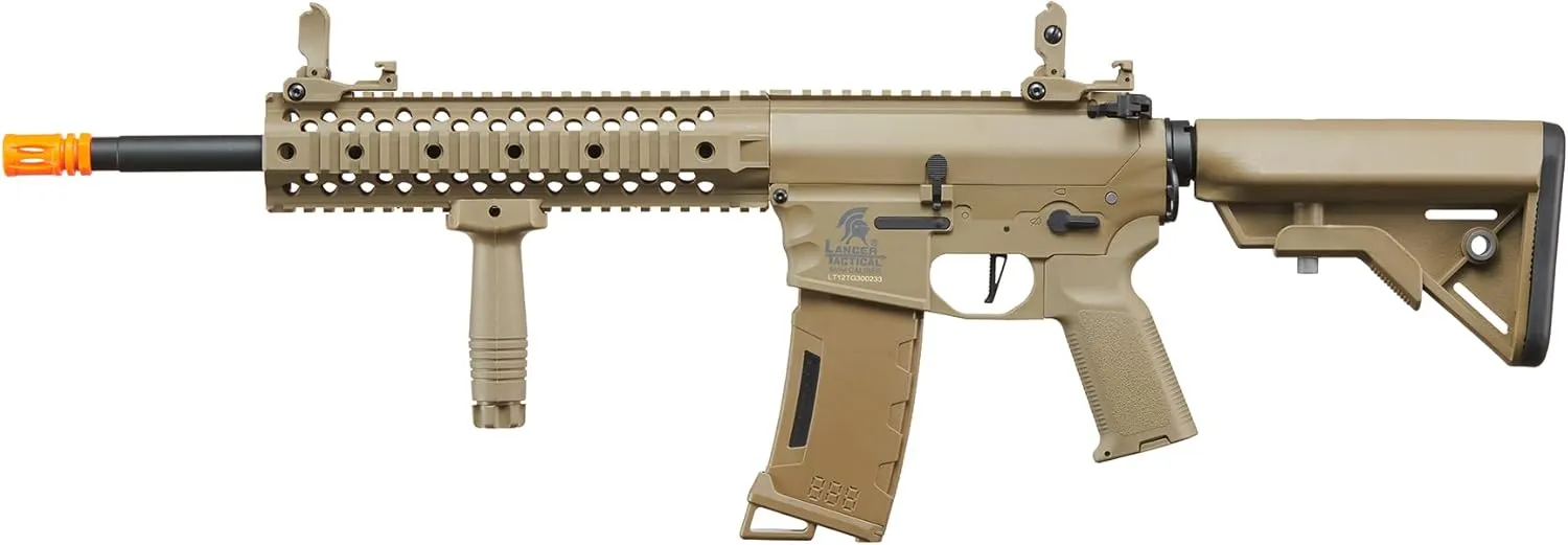 Lancer Tactical Gen 3 10" M4 Evo RIS Nylon Polymer Airsoft AEG Gun with Programmable Fast Trigger & Mosfet