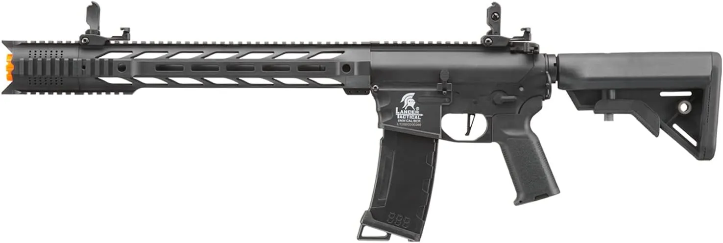 Lancer Tactical Gen 3 Airsoft Rifle Interceptor SPR M4 Nylon Polymer Airsoft AEG Gun with Programmable Fast Trigger & Mosfet