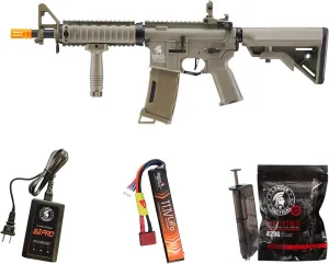 Lancer Tactical Gen 3 MK18 MOD 0 Field M4 Airsoft with Programmable Mosfet/ETU-Electric Full/Semi-Auto AEG Airsoft Rifle (Lipo Battery & Charger Included)
