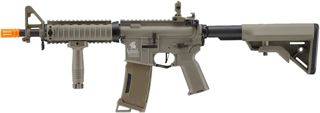 Lancer Tactical Gen 3 MK18 MOD 0 Field M4 Airsoft with Programmable Mosfet/ETU-Electric Full/Semi-Auto AEG Airsoft Rifle (Lipo Battery & Charger Included)