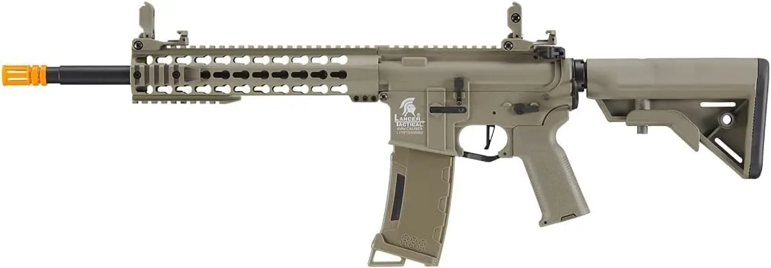Lancer Tactical Gen 3 Programmable Trigger 10'' Keymod Lightweight Durable Polymer M4 Airsoft AEG with Lipo Battery & Charger (ETU & MOSFET Included)