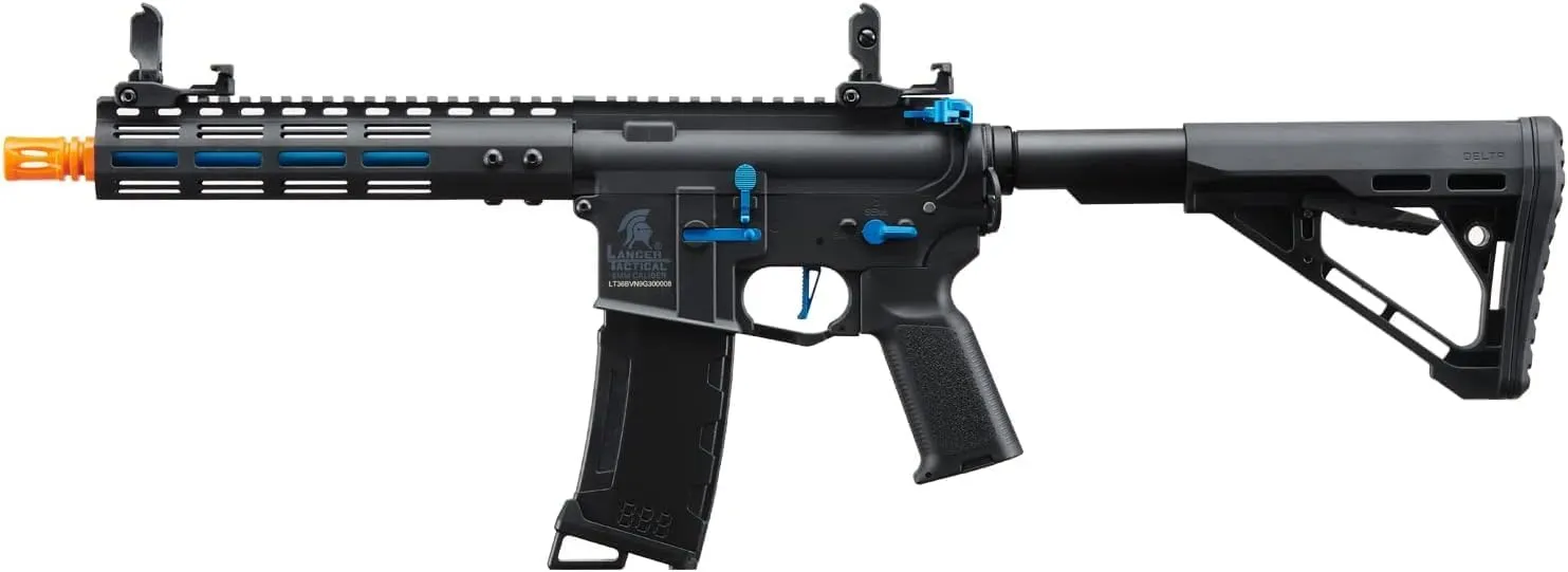 Lancer Tactical Gen 3 Programmable Trigger Archon MLOCK 9" Lightweight Durable Polymer M4 Airsoft MLOK AEG w/Lipo Battery & Charger (ETU & MOSFET Included)
