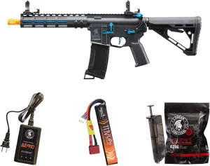 Lancer Tactical Gen 3 Programmable Trigger Archon MLOCK 9" Lightweight Durable Polymer M4 Airsoft MLOK AEG w/Lipo Battery & Charger (ETU & MOSFET Included)