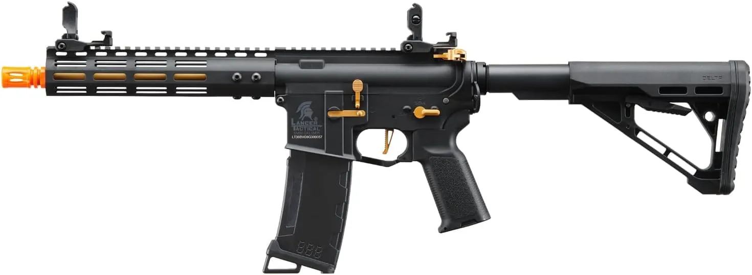 Lancer Tactical Gen 3 Programmable Trigger Archon MLOCK 9" Lightweight Durable Polymer M4 Airsoft MLOK AEG w/Lipo Battery & Charger (ETU & MOSFET Included)