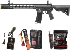 Lancer Tactical Gen 3 SPR Interceptor M4 Airsoft with Programmable Mosfet/ETU-Electric Full/Semi-Auto AEG Rifle (Lipo Battery & Charger Included)