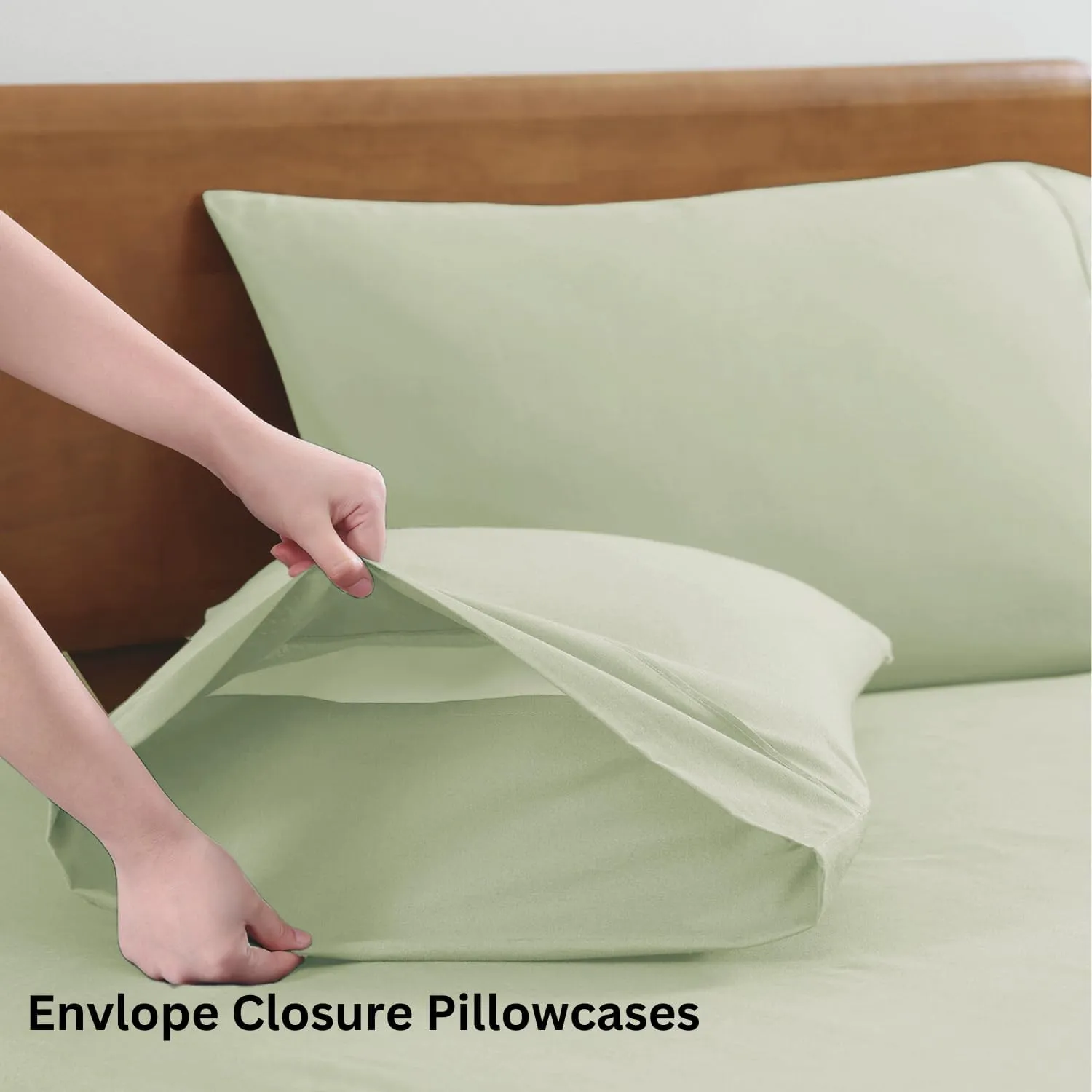 LANE LINEN 100% Organic Cotton King Bed Sheet Set, Bedsheets 4Pc Soft Cooling Fully Elasticized Mercerised All Season Sustainably Produced Cotton Sheets King Size, Oeko Tex Sheets - Mineral