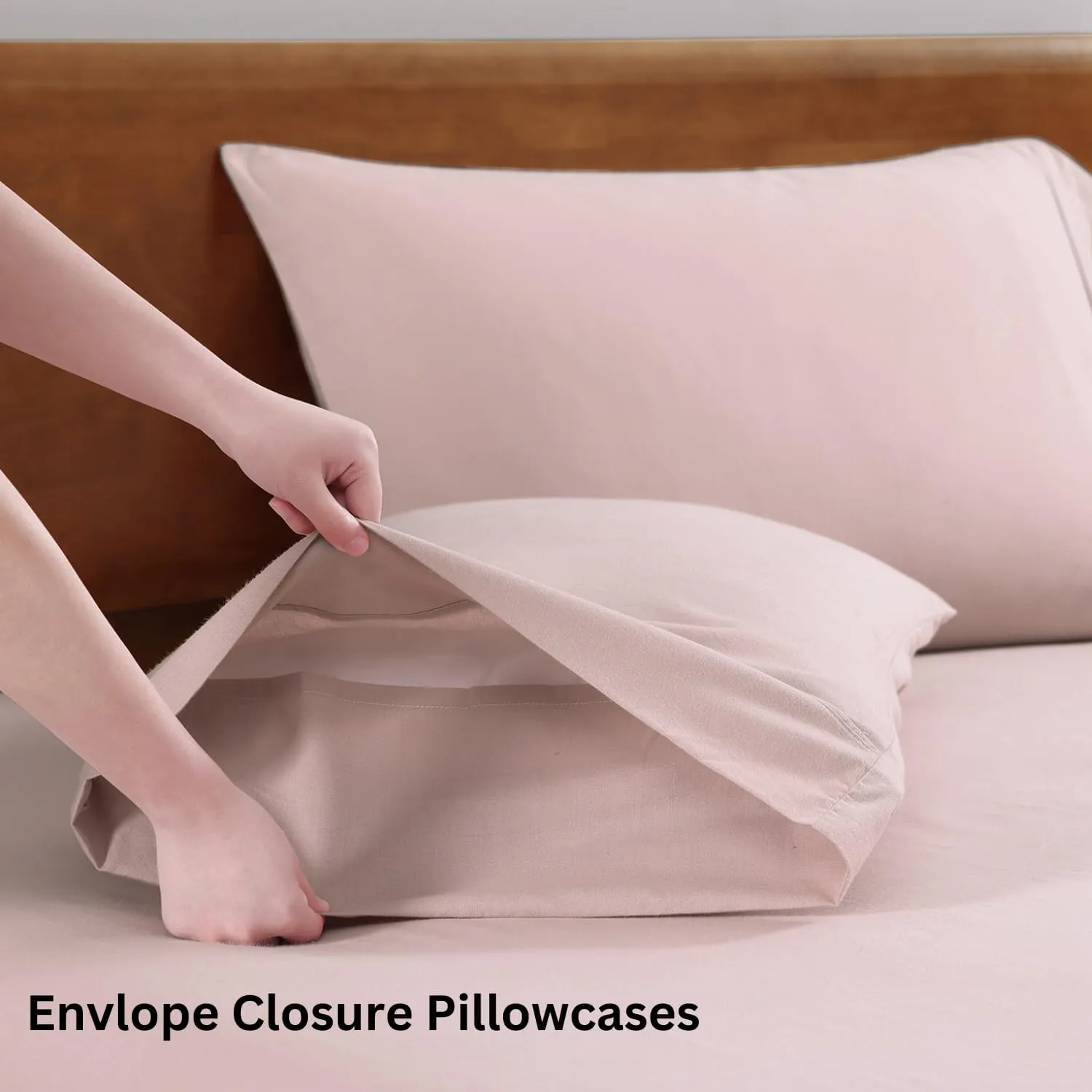 LANE LINEN Eco Friendly 100% Organic Cotton Sheets Queen Size, Mercerized Cotton Fully Elasticized Reinforced Seams Low Pill Fade Resistant Hotel Luxury Bed Sheets Set- Dusty Rose