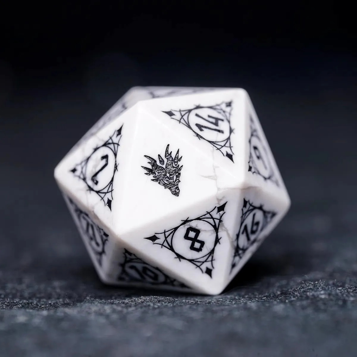 LANGWEI D20,DND Dice Set, Pretty Natural White Turquoise Polyhedral Dice with Dragon Pattern, Role Playing Dice for TRPG Table Games Dungeons and Dragons Games,Creative Gifts