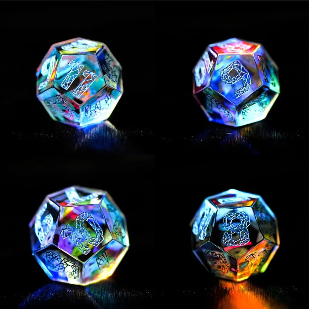 LANGWEI Role Playing Dice Pretty Phantom Crystal DND Dice Set, Dungeons and Dragons Polyhedral Dice Set for Table Games, TRPG, Creative Gifts