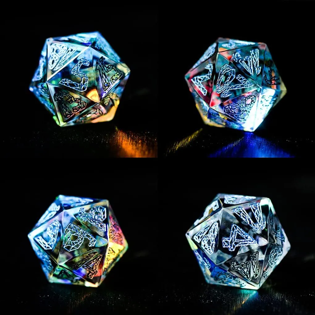 LANGWEI Role Playing Dice Pretty Phantom Crystal DND Dice Set, Dungeons and Dragons Polyhedral Dice Set for Table Games, TRPG, Creative Gifts