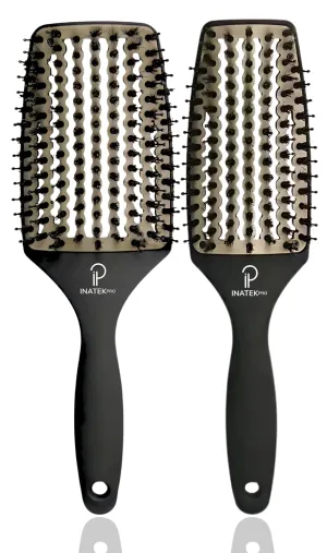 Large & Medium Hair Brush Set – Paddle Brush for Blow Drying   Vented Boar Bristle Hair Brush for Thick Hair