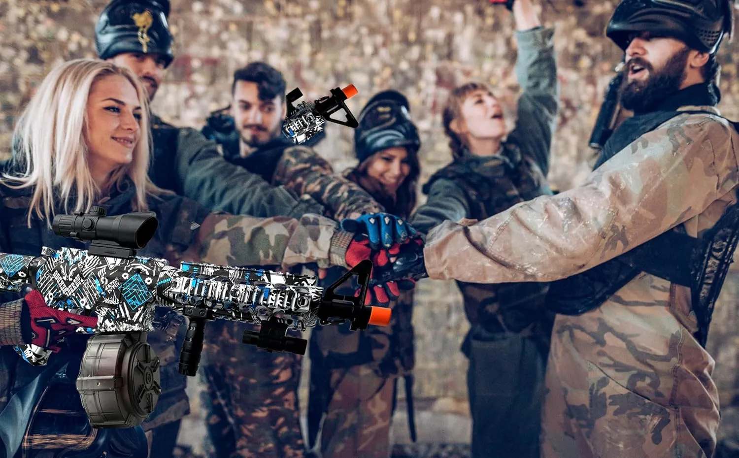 Large Splatter Gel Ball Blaster, Electric Splat Blaster, with Drum & 60,000 Eco-Friendly Orby for Outdoor Games Gel Ball Blaster - Ages 14  (Camouflage)