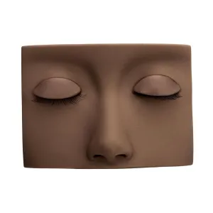 Lash Mannequin Head, Removable Silicone Replacement Eyelash Mannequin Head, Lash Extension Training Practice Head Eye Lash Extension for Lash Practice Makeup Eyelash Extensions (Dark Brown)