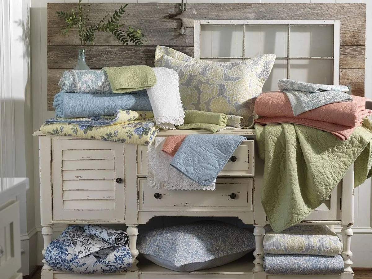 Laura Ashley Home - King Quilt Set, Reversible Cotton Bedding with Matching Shams, Pre-Washed Home Decor for Added Softness (Flora Blue, King)