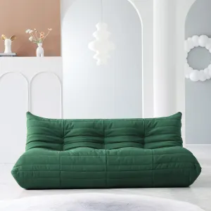 Lazy Floor Sofa, Fireside Chair,Teddy Velvet Sofa Bean Bag Couch, Lounge Accent Chair for Living Room Corner Bedroom Salon Office (3 Seater, Green)