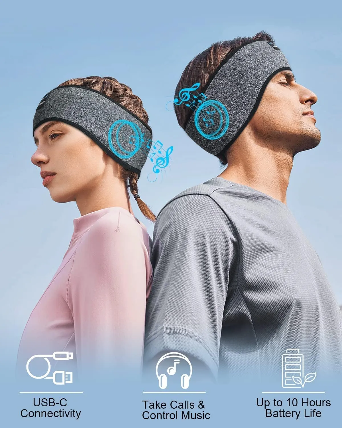 LC-dolida Sleep Headphones Wireless Bluetooth Headband Headphones for Sleeping Music Band Cozy Sleep Mask with Thin HD Stereo Speakers Perfect for Side Sleepers, Sport,Travel Best Gifts for Men Women
