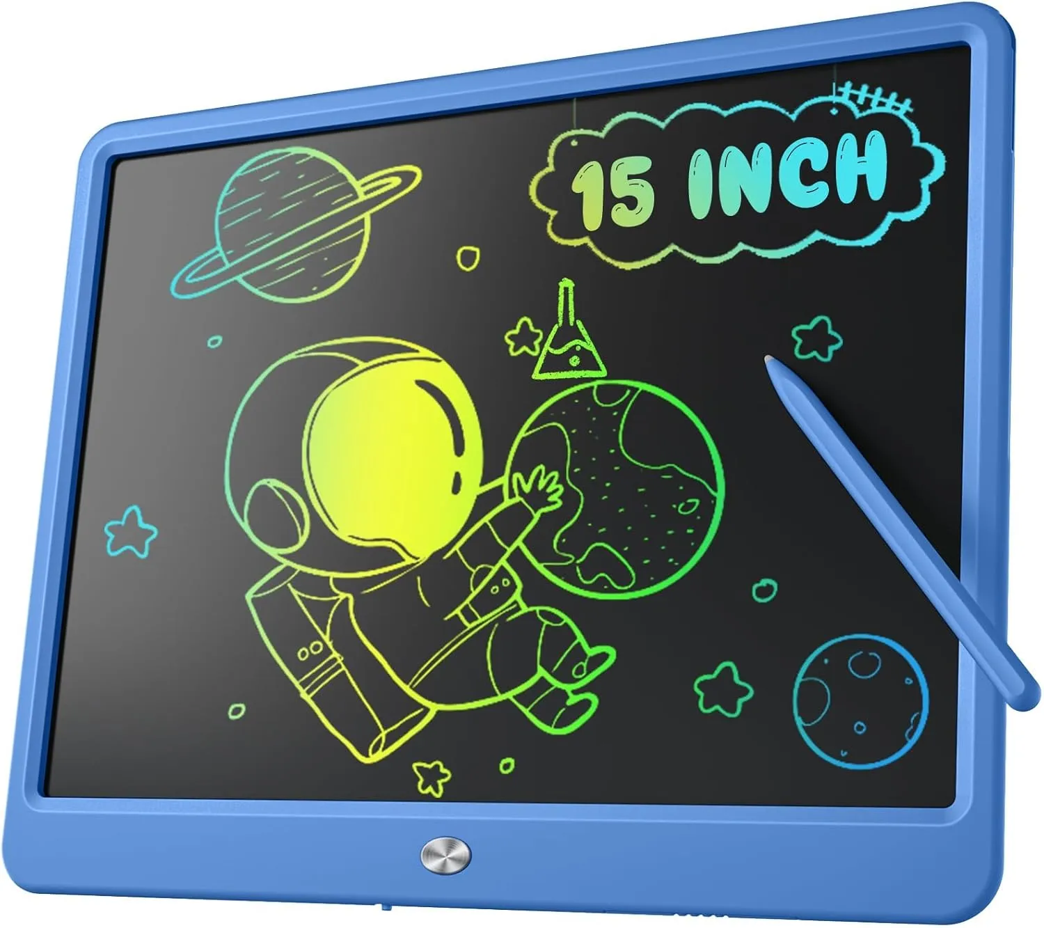 LCD Writing Tablet for Kids, Large Screen 15-Inch Drawing Writing Tablet Doodle Board, Toddler Educational Toys Girls Boys 3-12  Year Old Birthday Gift Office Road Trip Essentials, Navy