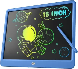 LCD Writing Tablet for Kids, Large Screen 15-Inch Drawing Writing Tablet Doodle Board, Toddler Educational Toys Girls Boys 3-12  Year Old Birthday Gift Office Road Trip Essentials, Navy