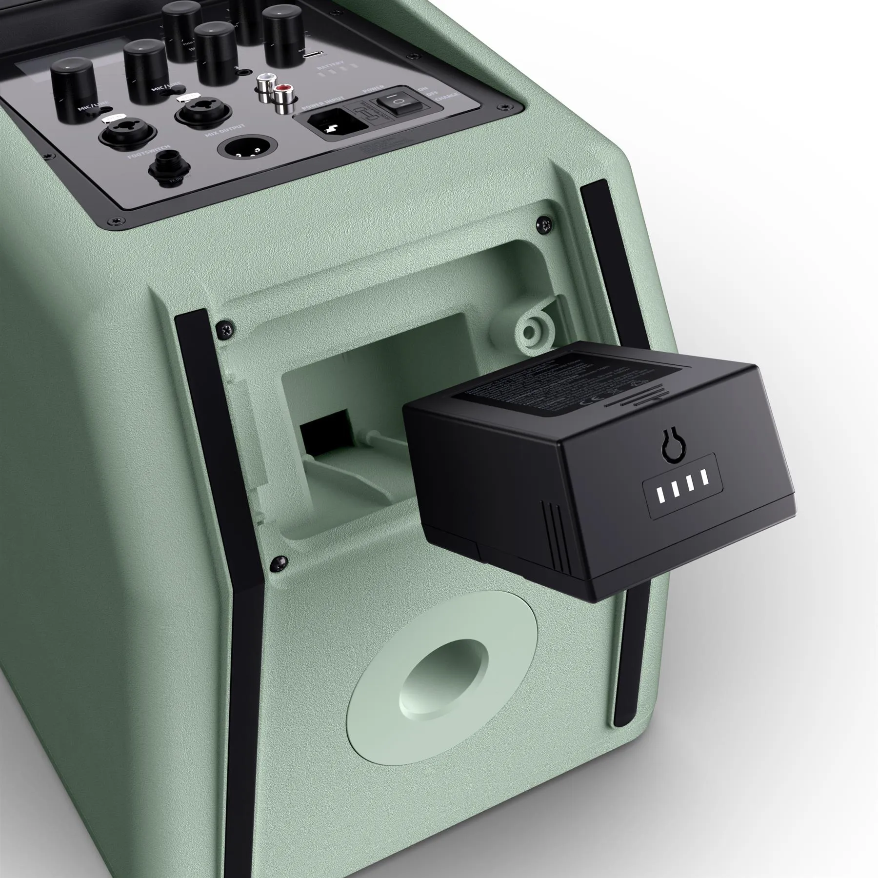 LD Systems ANNY 8 GN - Portable Battery PA Speaker with Mixer & Bluetooth, Adventure Green