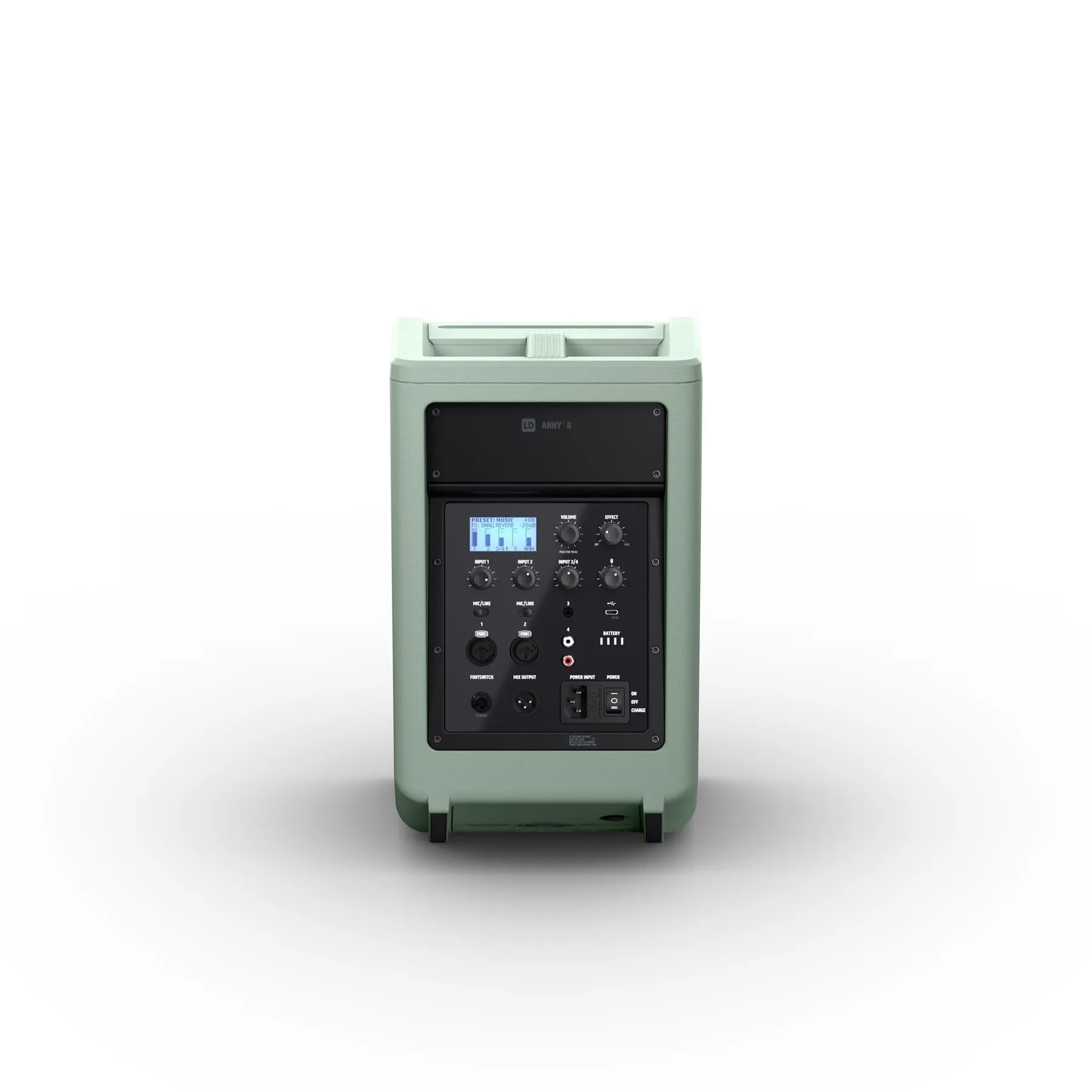 LD Systems ANNY 8 GN - Portable Battery PA Speaker with Mixer & Bluetooth, Adventure Green