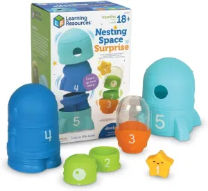 Learning Resources Nesting Space Surprise, 9 Pieces, Ages 18 Months , Preschool Learning Activities, Toddler Learning Toys, Montessori Toys