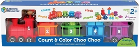 Learning Resources Count & Color Choo Choo, Interactive Train Learning Toy, 21 Pieces, Ages 2 
