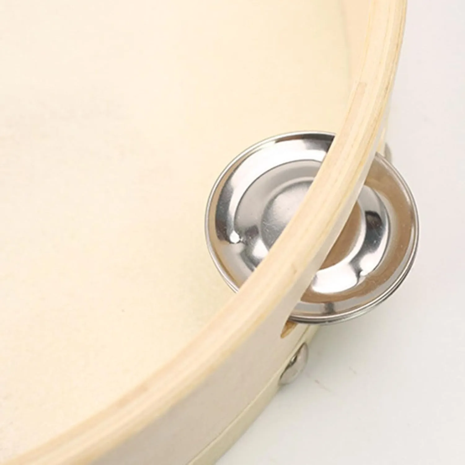 Leather Faced Tambourine Set Percussion Tools With Curved Edges Suitable For Classroom Event And Family Performances