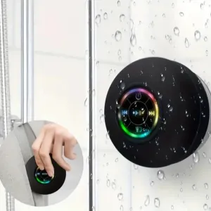 LED Portable Wireless Rechargeable Suction Bathroom Speaker