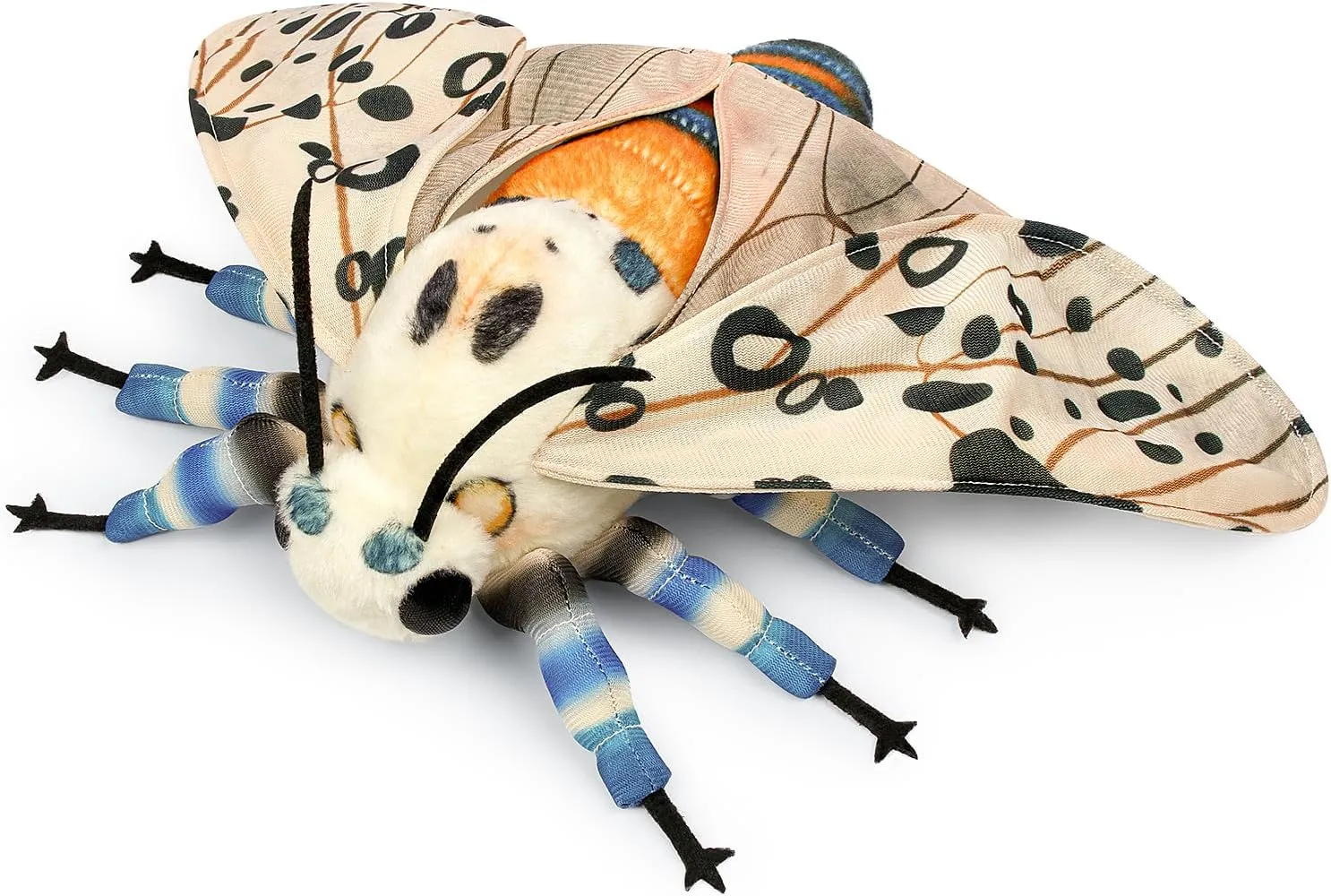 Leopard Moth Plush Toy, Giant 16in Stuffed Animals, Realistic Soft Big Moth Plushie Model Toy, Unique Plush Gift Collection for Kids