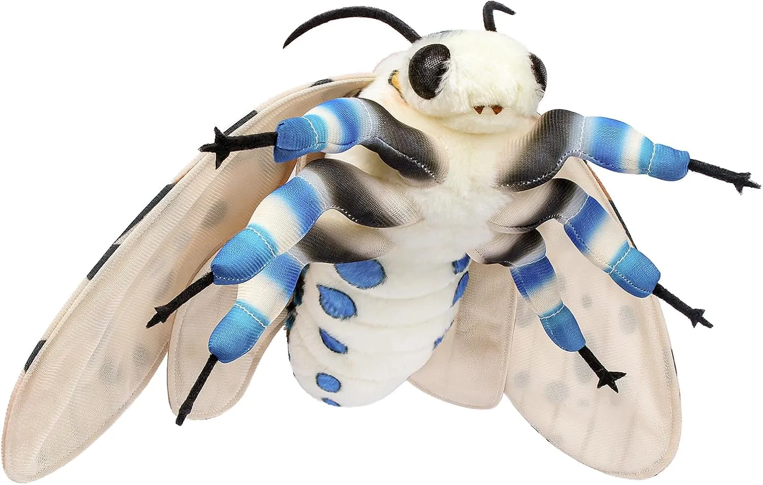 Leopard Moth Plush Toy, Giant 16in Stuffed Animals, Realistic Soft Big Moth Plushie Model Toy, Unique Plush Gift Collection for Kids