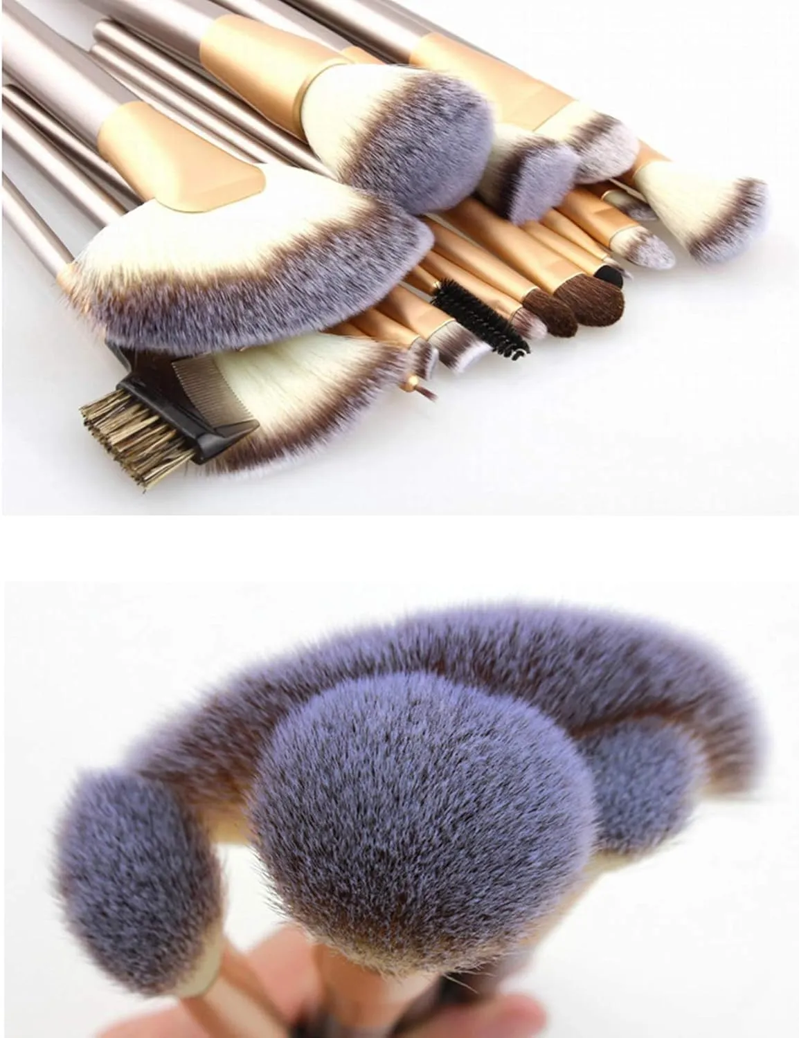 Letuwj 24 Piece Makeup Brush Set for Foundation Blush Concealer with Bag White Bag Pink 1