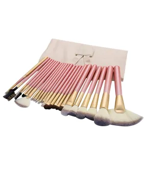Letuwj 24 Piece Makeup Brush Set for Foundation Blush Concealer with Bag White Bag Pink 1