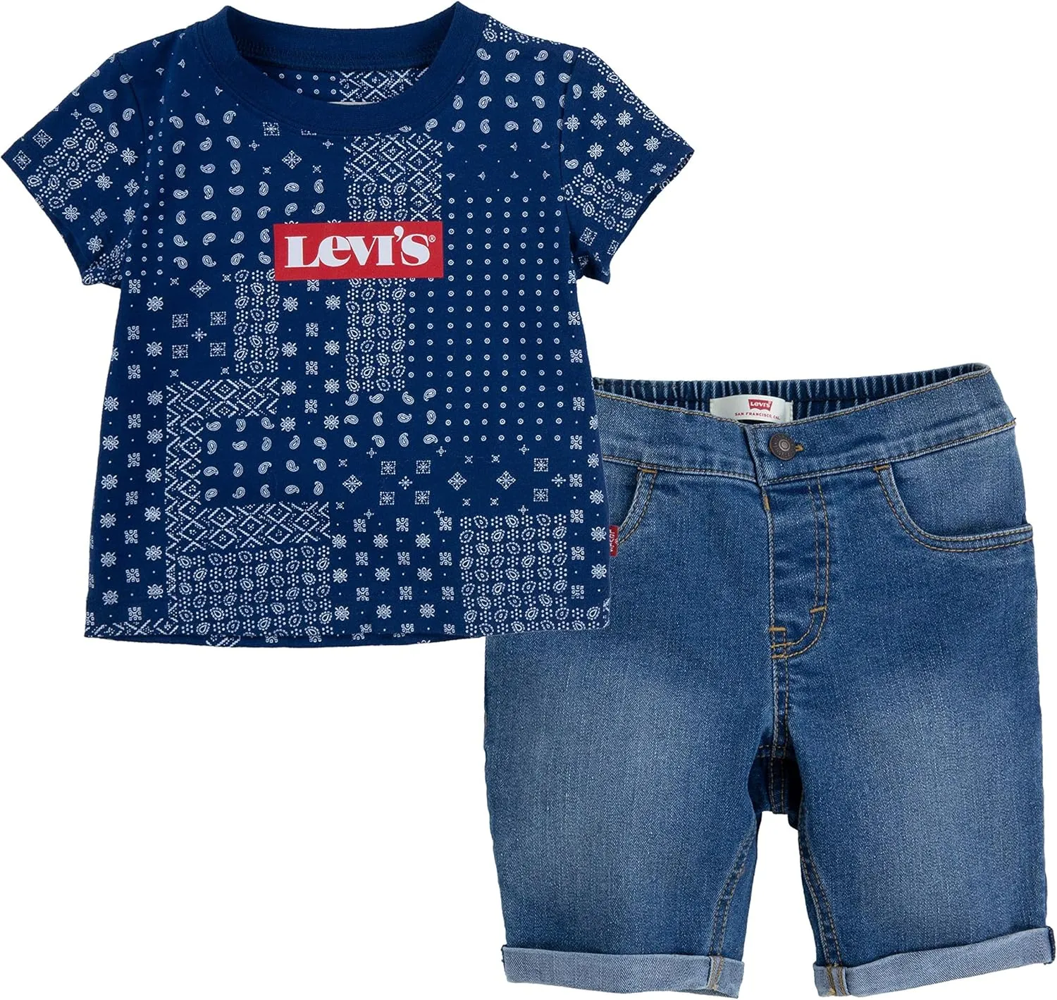 Levi's boys And Baby Graphic T-shirt and Shorts 2-piece Outfit Set