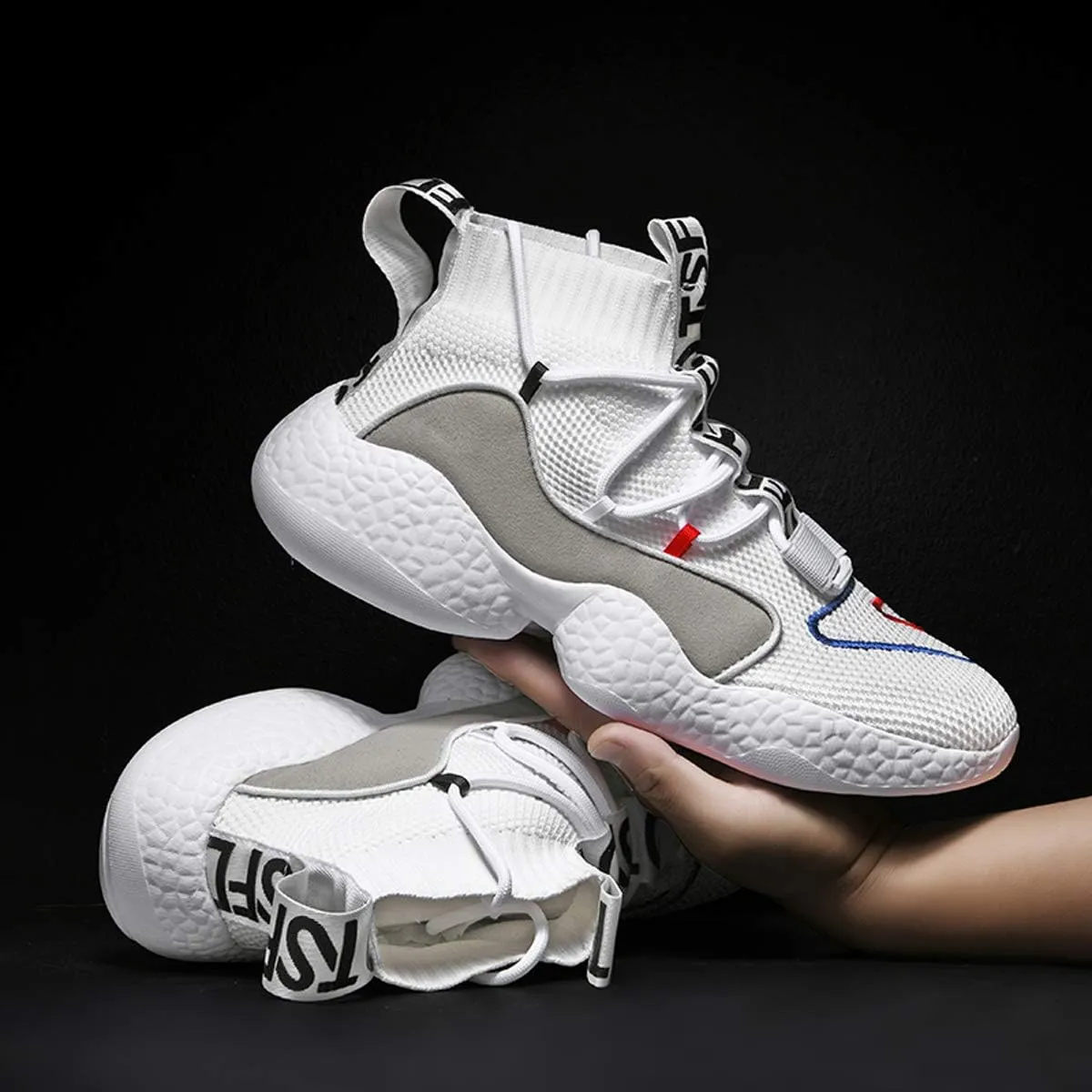 LIBINXIF Women's Men's Upper Light Breathable Fashion Non-Slip Sneakers Comfortable Walking Shoes Couple Shoes Sock Shoes Running Shoes Trainers Shoes Large Shoes