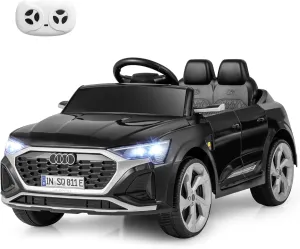 Licensed Audi SQ8 Ride on Car by INFANS, Battery Powered Electric Vehicle for with Remote Control, Adjustable Music, LED Lights, Suspension, Driving Toy Gift for Kids Toddler Age 3  (Black)
