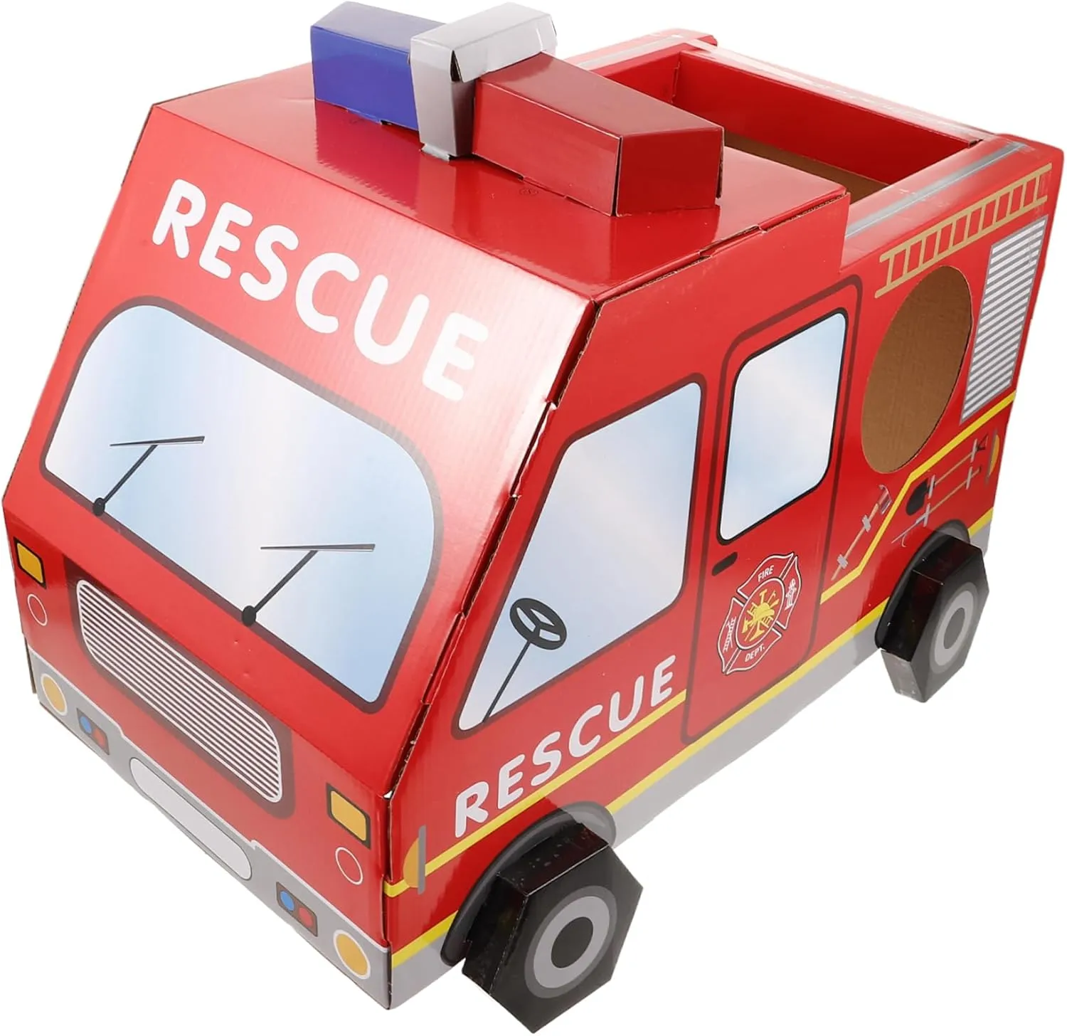 Lightweight Fire Truck Toy Boys and Girls Cardboard Costume Preschool Role-play Creative Diy Craft