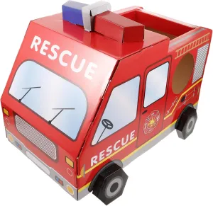 Lightweight Fire Truck Toy Boys and Girls Cardboard Costume Preschool Role-play Creative Diy Craft