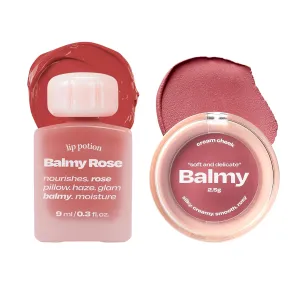 Lip Potion Balmy Rose No.5 Peach Brulee & Balmy Cream Cheek No.5 Tender Rose