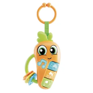 Lisciani Carotina Baby Rattle Carrot Musical Toy for Babies from 3 Months with Light and Sound Teething Rings Promotes Sensory Perception Electronic Rattle Baby Learning Toy