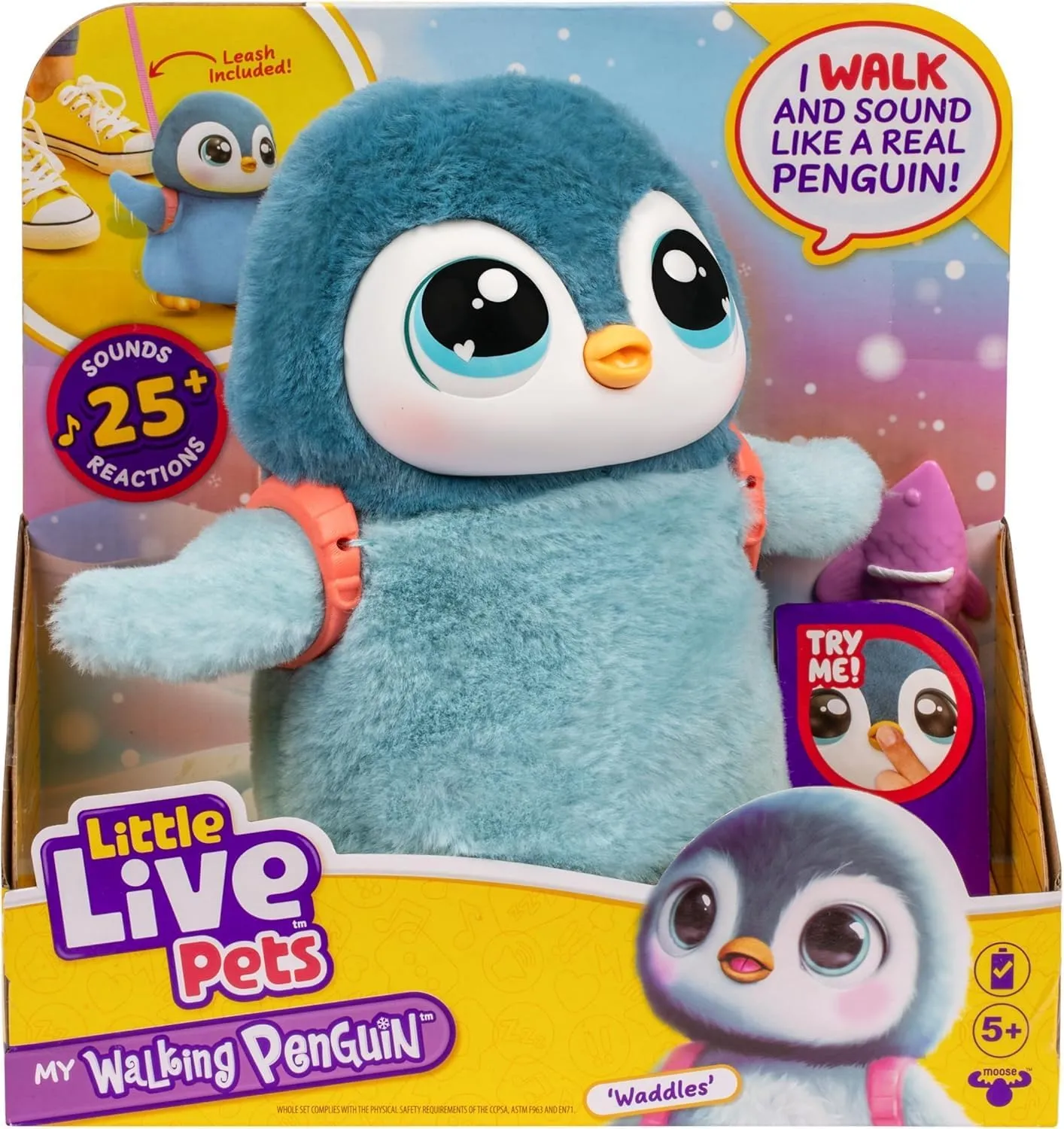 Little Live Pets My Walking Penguin - Waddles Soft and Cuddly Interactive Toy Penguin That Walks, Dances and Flaps It's Wings. 25  Sounds and Reactions. Batteries Included. for Kids Ages 5 