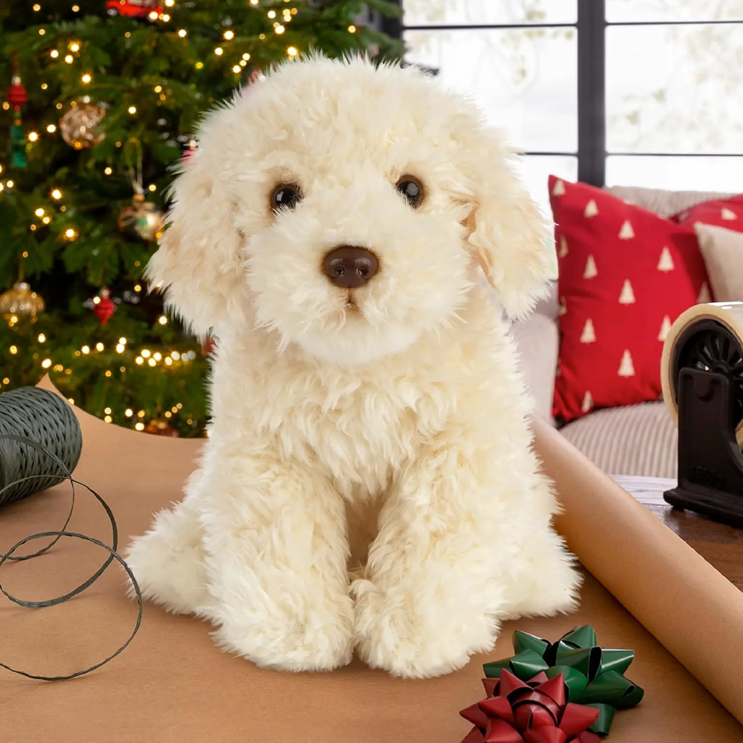 Living Nature Labradoodle Stuffed Animal | Fluffy Dog Animal | Soft Toy for Kids | 10 Inches