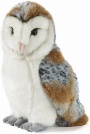 Living Nature Large Barn Owl Stuffed Animal | Fluffy Owl | Soft Toy Gift for Kids | 10 inches