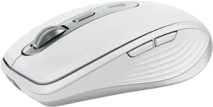 Logitech MX Anywhere 3S Compact Wireless Mouse, Fast Scrolling, 8K DPI Any-Surface Tracking, Quiet Clicks, Programmable Buttons, USB C, Bluetooth, Windows PC, Linux, Chrome, Mac - Pale Grey