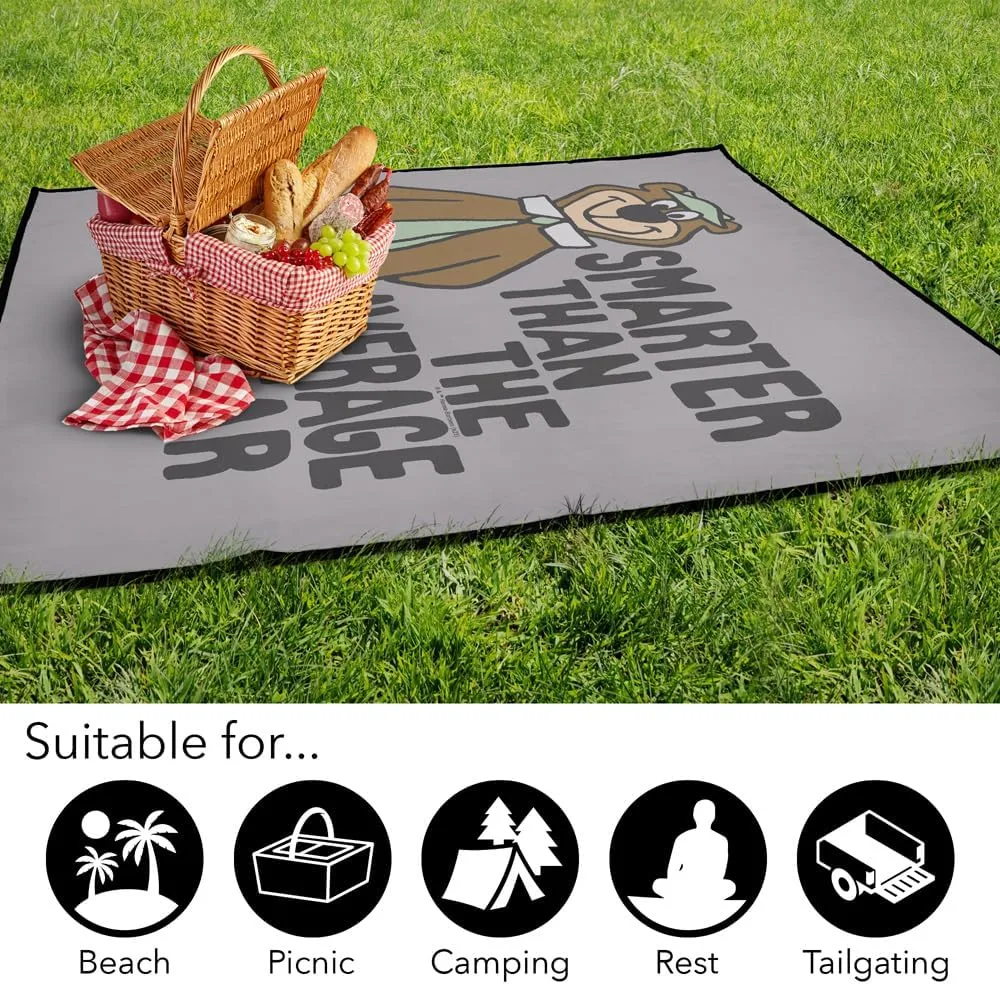 LOGOVISION Yogi Bear Picnic Outdoor Blanket, 50"x60" The Jellystone Park, Foldable Blanket for Picnic, Beach, Camping, Park, Tailgate