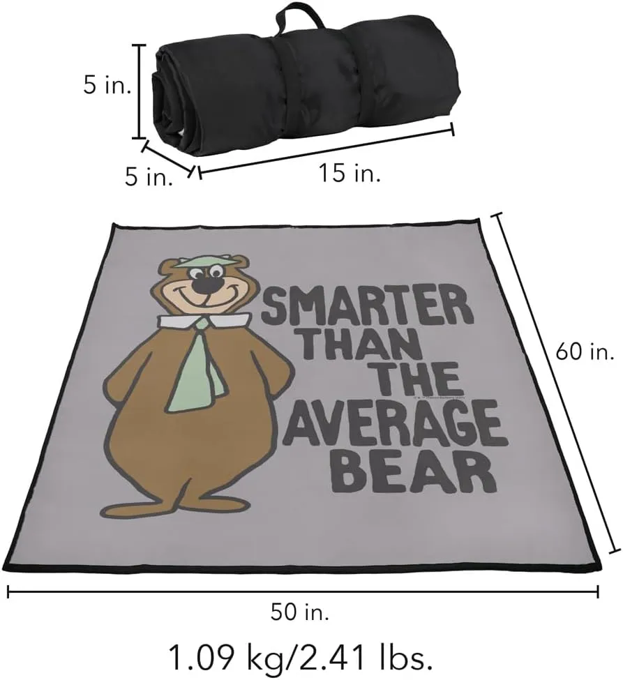 LOGOVISION Yogi Bear Picnic Outdoor Blanket, 50"x60" The Jellystone Park, Foldable Blanket for Picnic, Beach, Camping, Park, Tailgate