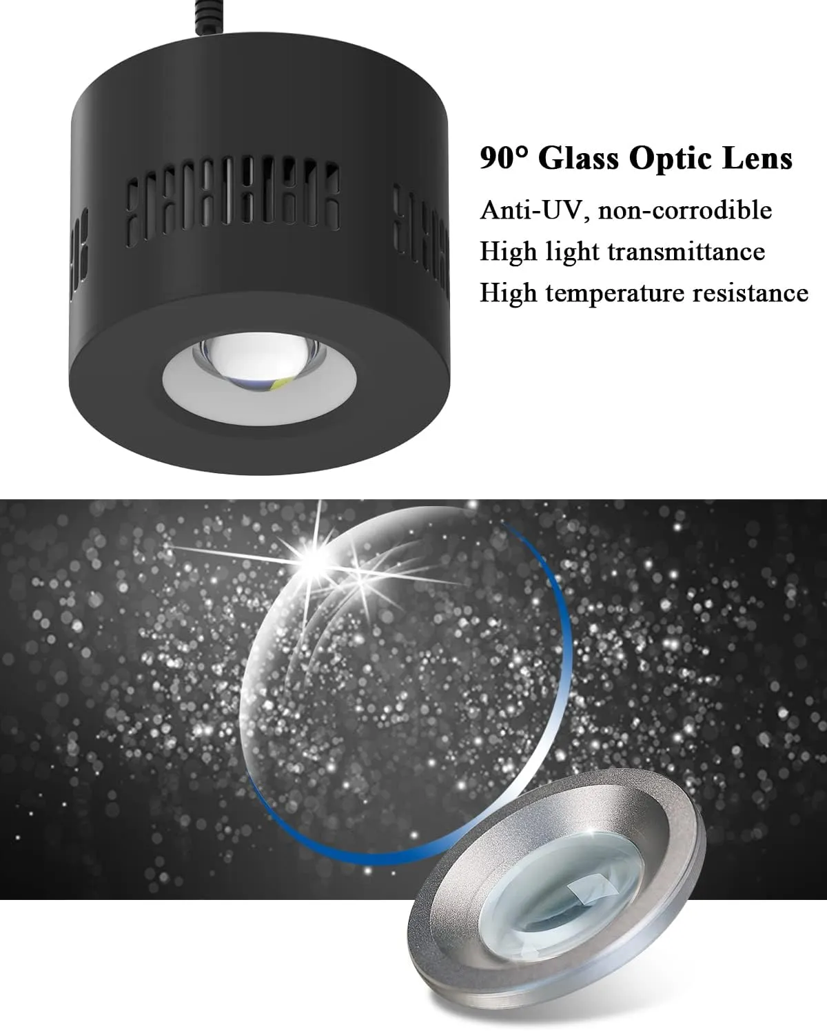 Lominie Aquarium LED Light, Reef Coral Light Full Spectrum Saltwater Aquarium Light with Remote Control Gooseneck for 10 Gallon Fish Tank