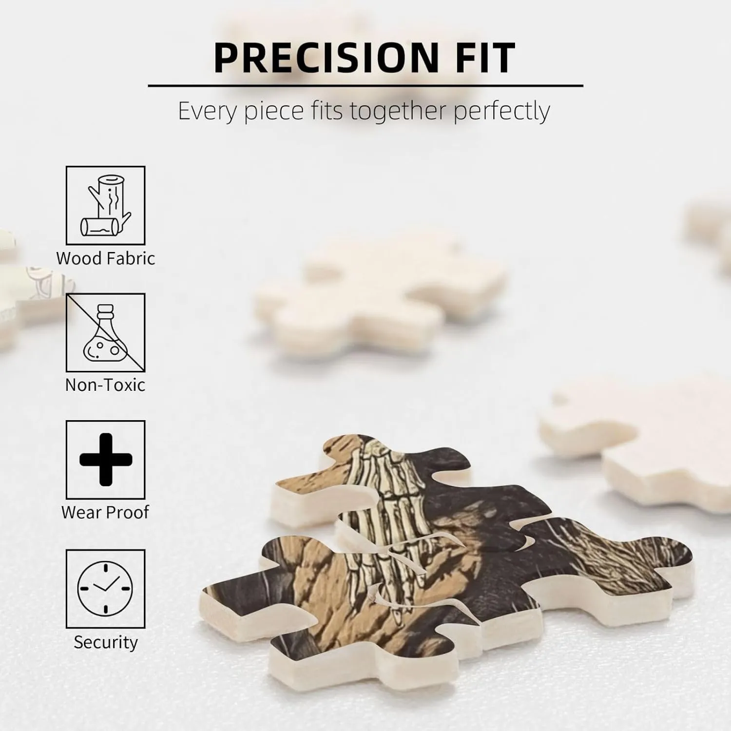 Lone Skeleton Cowboy Sitting in Desert Sunset,1000 Piece Wooden Puzzle for Adults,Haunting Western Artwork,Brain Training Challenge,Stress Relief Activity,eco-Friendly woodens Pieces
