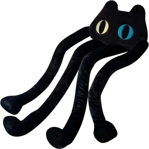 Long Cat Plush Pillow, 39" Cute Black Cat Stuffed Animals Kawaii Soft Plushies,Big Plush Toys Gift for Girlfriend Kids