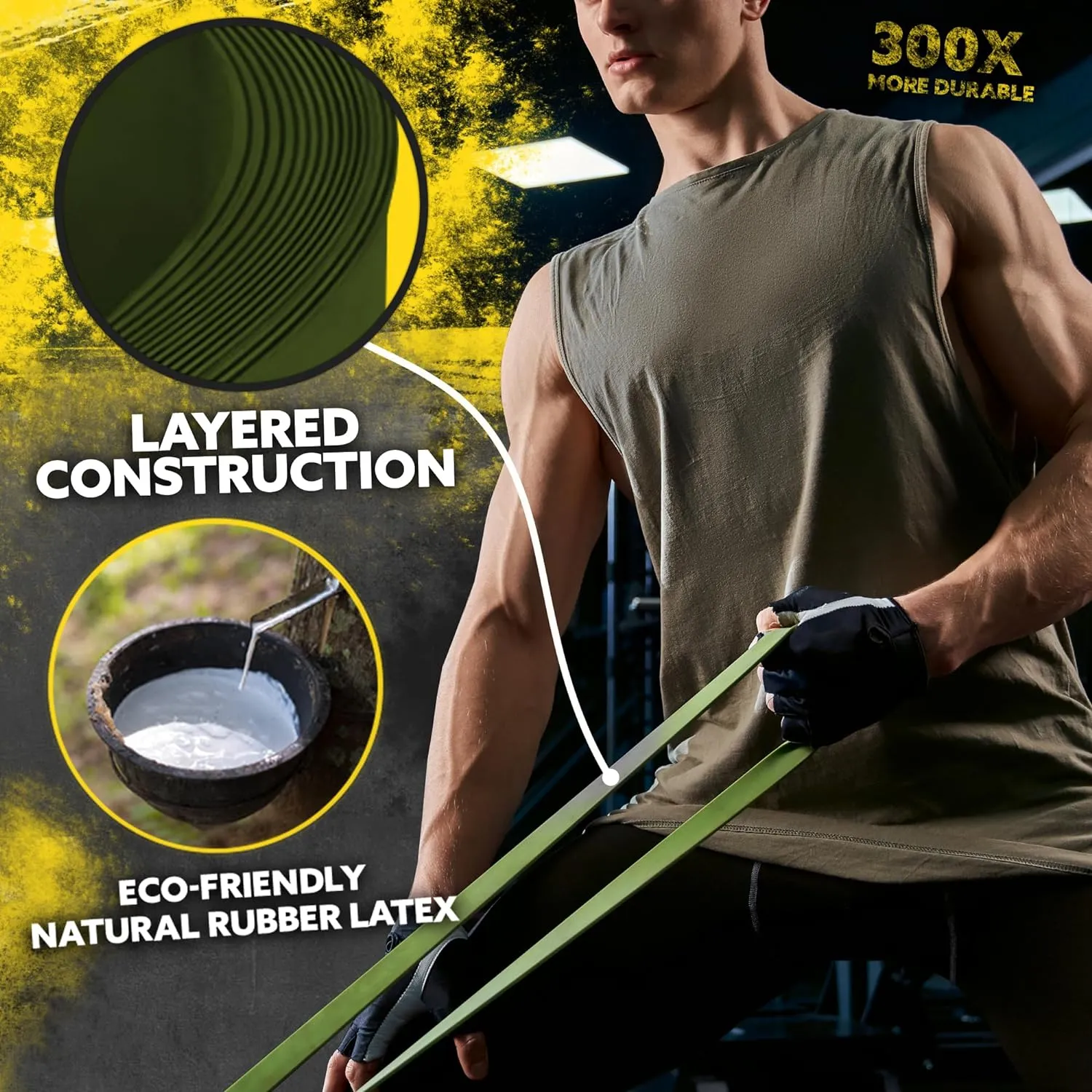 Long Resistance Bands for Working Out Men and Women - Set of 5 Pull-Up Bands, Rubber Handles and Door Anchor - Workout Bands Resistance for Men - Exercise Bands Resistance Bands Set