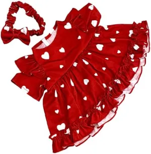 Lotta Love Dress with Headband for Stuffed Animals, Fits Most 6''-10'' Build-A-Bear Plush Toys, Cute Outfit for Teddy Bears and Stuffed Dolls